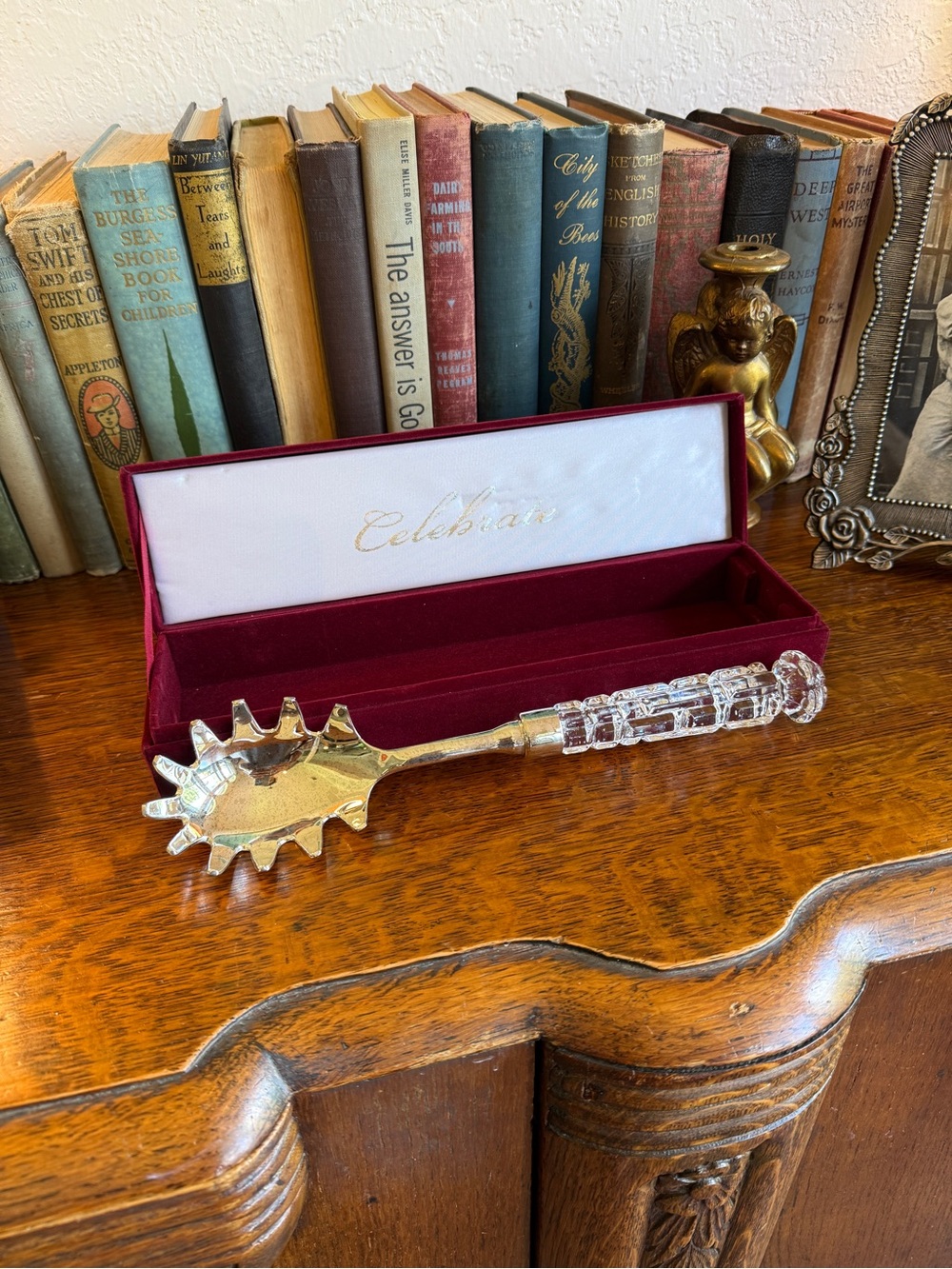 😎3/$20‼️Vintage NIB Crystal Handle Spaghetti Server – Silver Plated - Picture 9 of 17